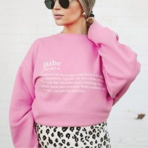 BRUNETTE THE LABEL: Pink Babe Crewneck